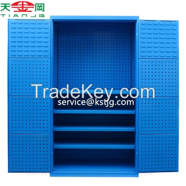 Metal Storage Tool Cabinet Heavy Duty With 2 Doors And 4 Shelves