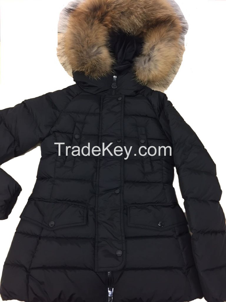 lady down coat with fur trim