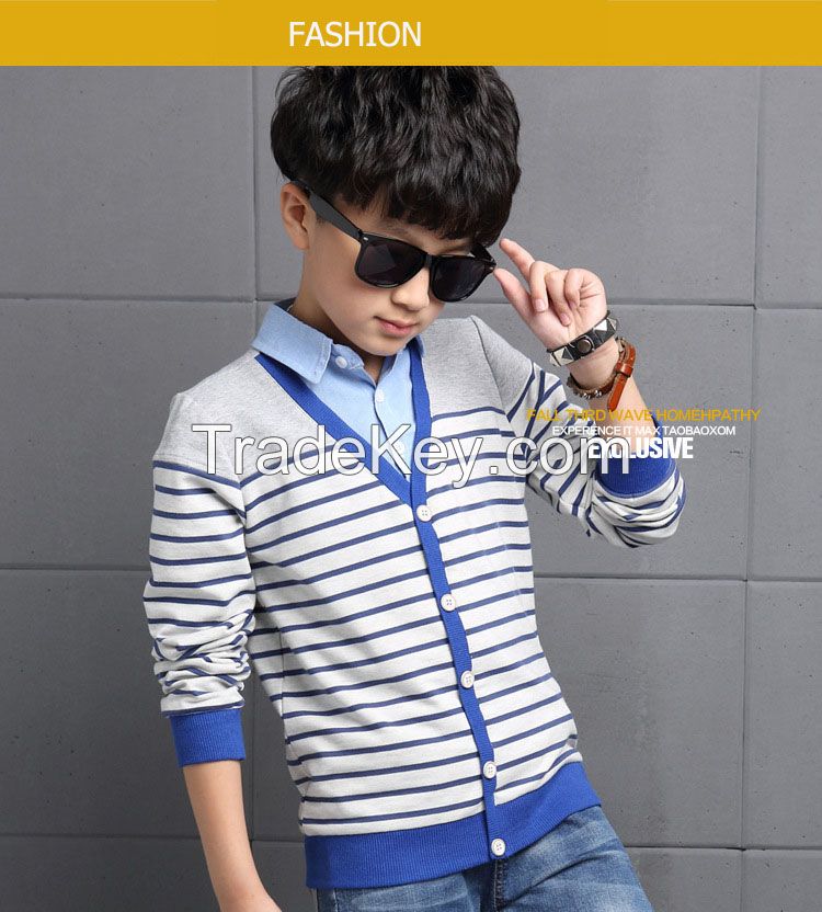 Yq005  Boys' Long Sleeve Circular Collar T-shirt