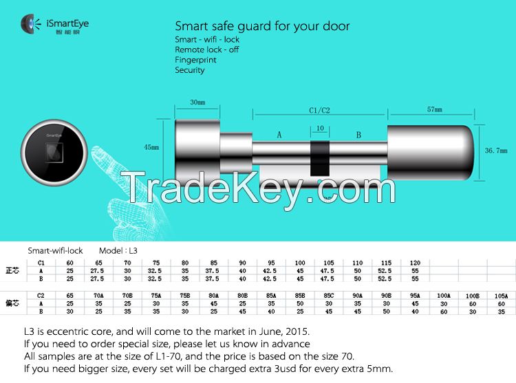 Fingerprint Lock--L3 Cylinder Fingerprint Remoter and Mobile Door