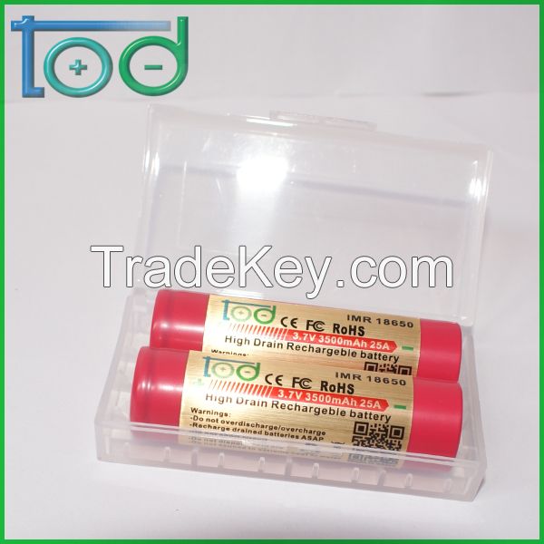 TOD IMR18650 3.7V3500mAh25A High Drain Rechargeable battery