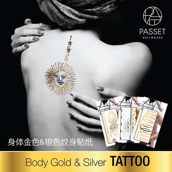 Passet Body Gold & Silver Tattoo Nail Sicker