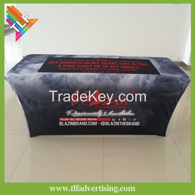 Trade Show Spandex Custom Printed Table Cloth with Spandex Polyester Material