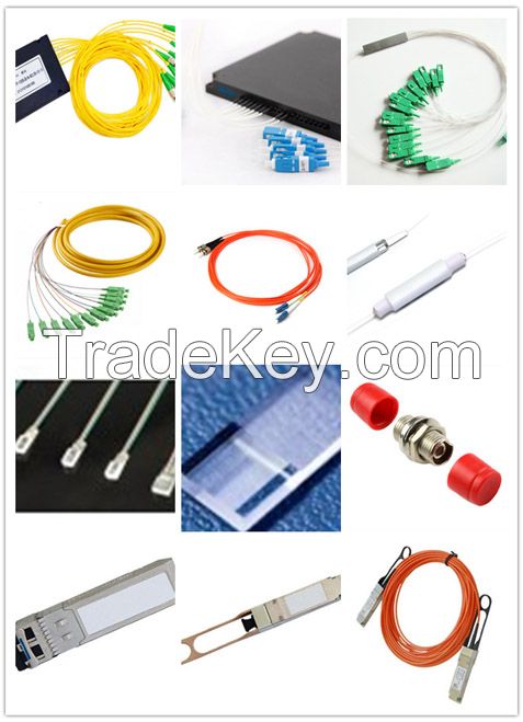 optical plc splitter, fiber optic patch cord/pigtail, WDM, active optical cable, adaptor