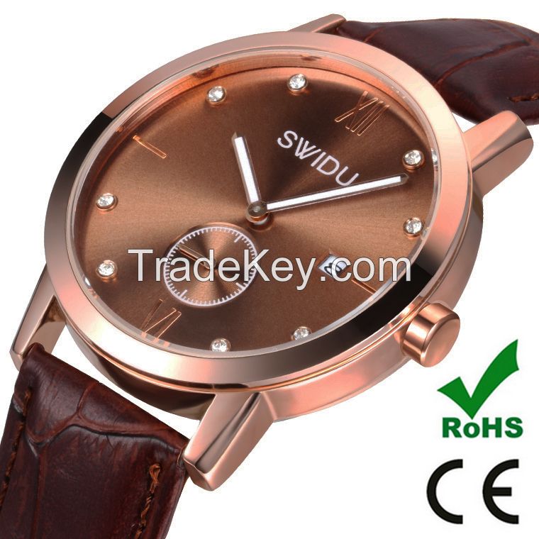 high quality custom designed leather strap mens watch best gift for success men and women