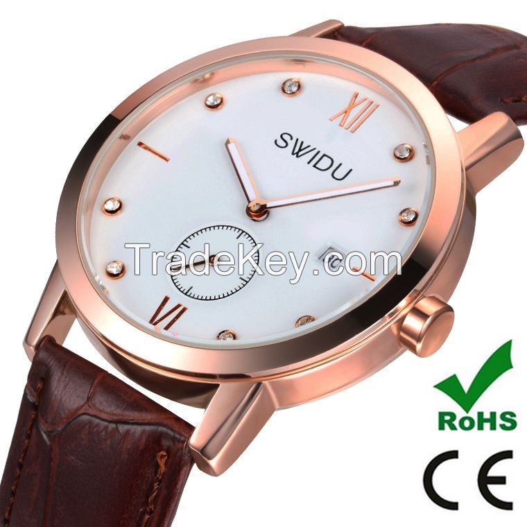 high quality custom designed leather strap mens watch best gift for success men and women