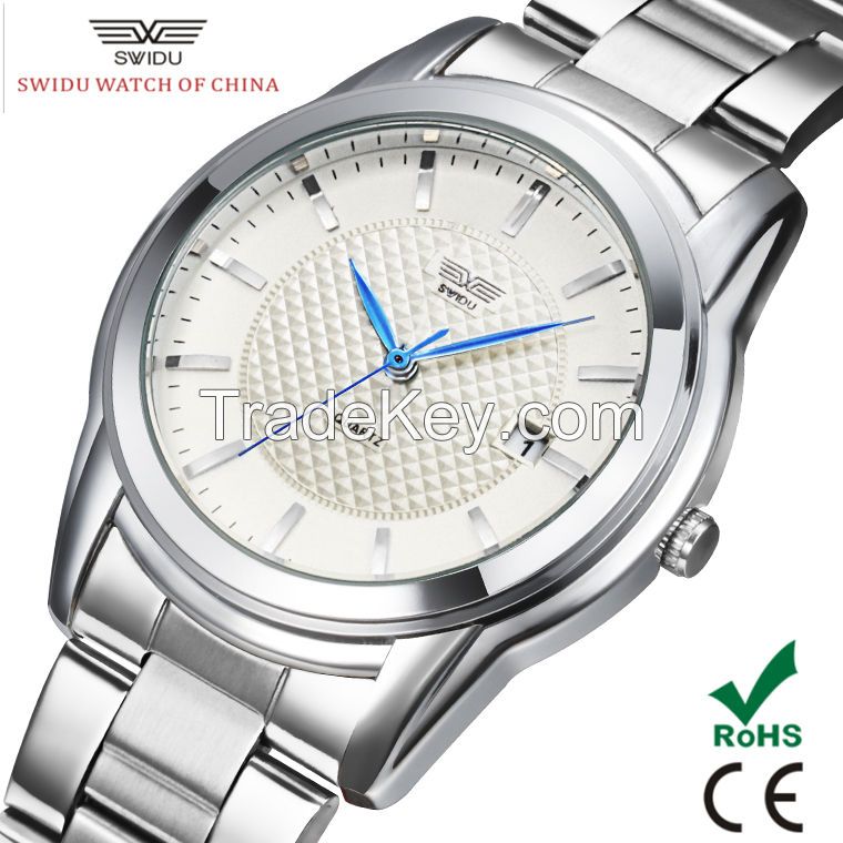 wholesale high quality white dial blue Roman numerals hand personalized quartz movement wrist watches