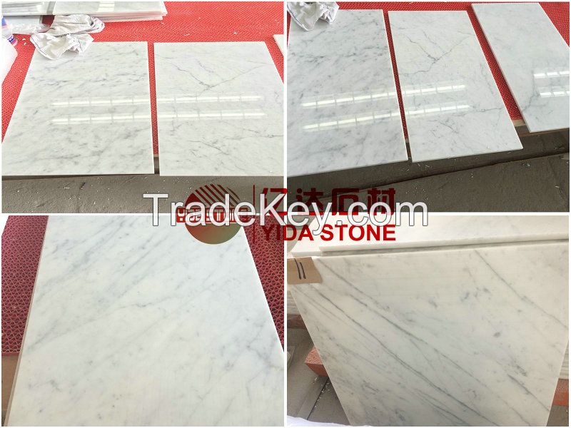 Bianco Carrara white marble paving tiles