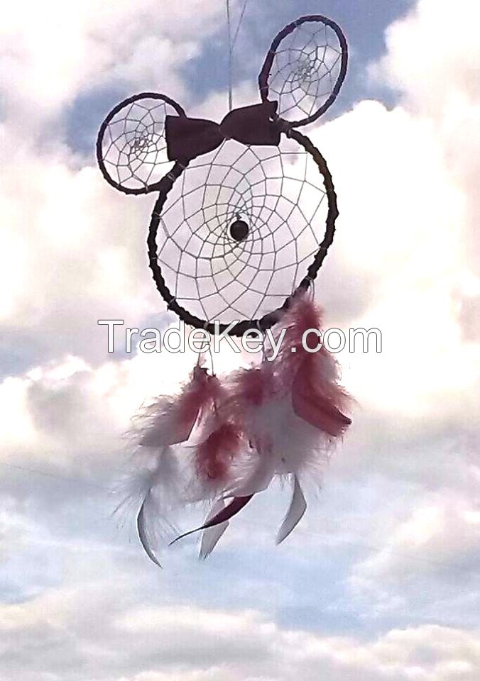 handmade pink dream catcher - minnie mouse