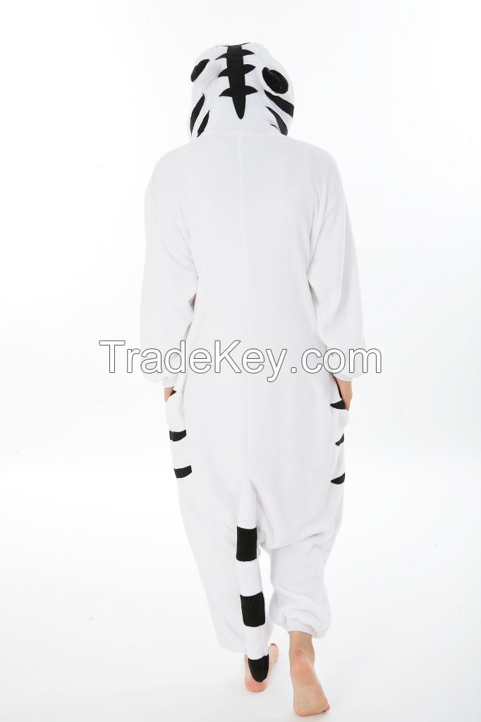 onesie adult white tiger