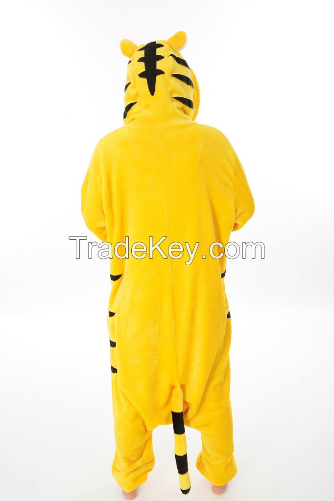 onesie adult yellow  tiger