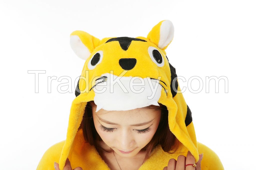 onesie adult yellow  tiger