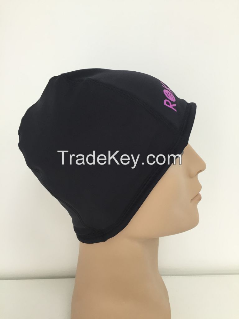 86% Nylon 14% spandex black mens hat , running sports cap