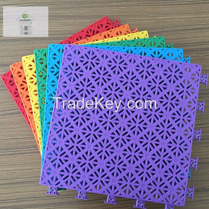 Outdoor Sports PP Interlocking Tiles Basketball Flooring Covering