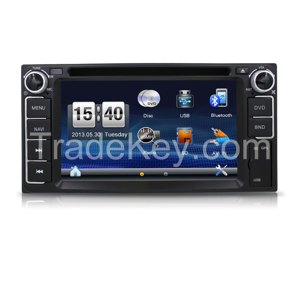 Newest 200*100 double din Car DVD Player PC GPS Navigation Stereo Toyota Multimedia Screen Universal Head Unit Double BT MP3