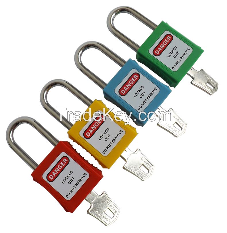 Histay electrical safety padlock lockout locks with steel shackle and nylon body master keyed