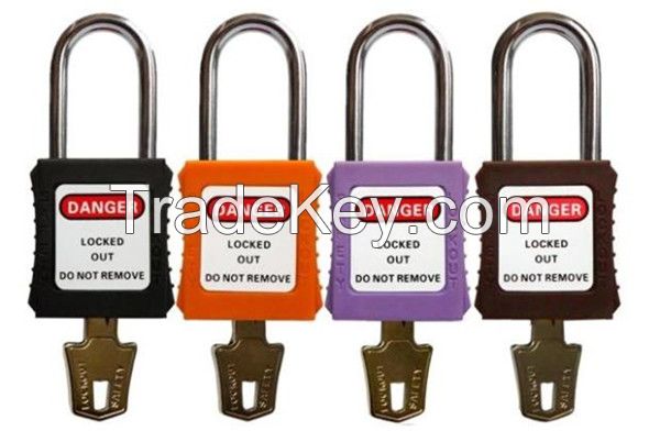 Histay electrical safety padlock lockout locks with steel shackle and nylon body master keyed