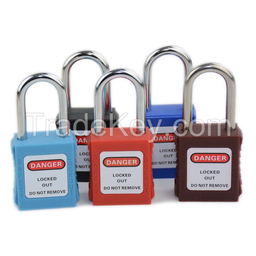 Histay electrical safety padlock lockout locks with brass shackle and nylon body master keyed
