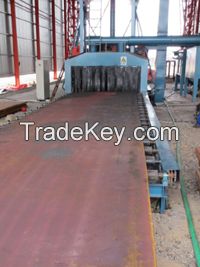 Roller conveyor through type shot blasting machine