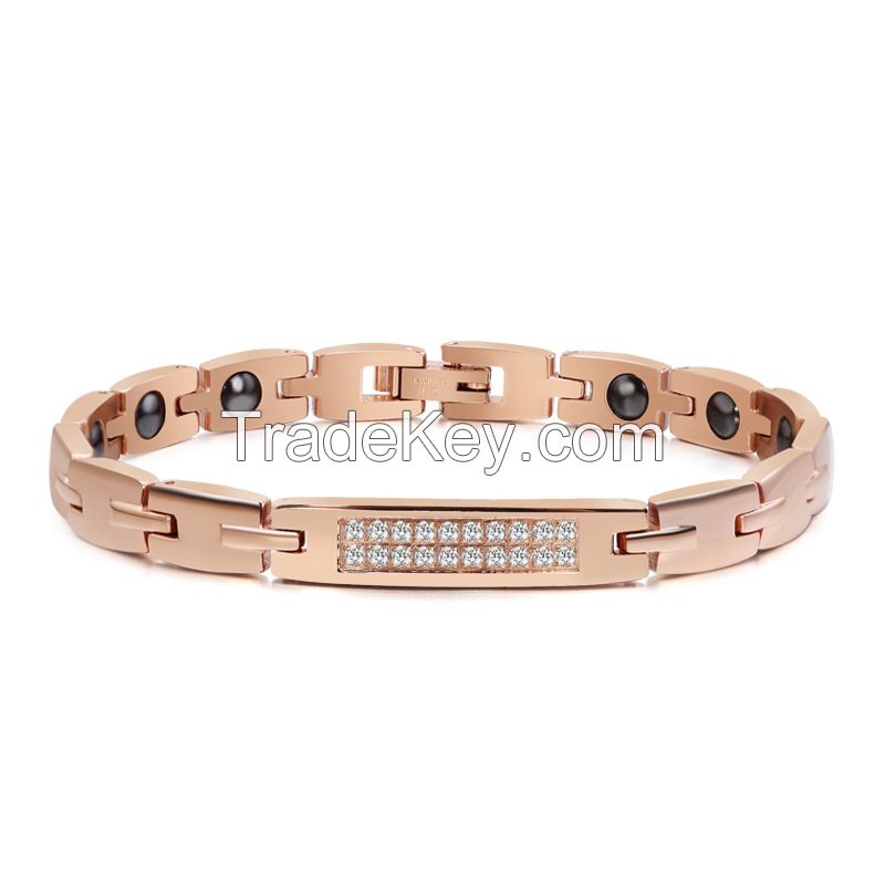 Korea Fashion 99.999% Pure Germanium Rose Gold Color Energy Crystal Br