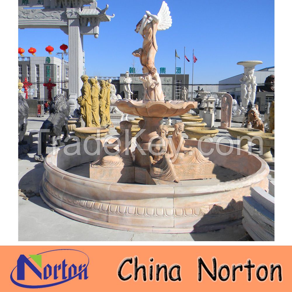 large outdoor stone garden fountain