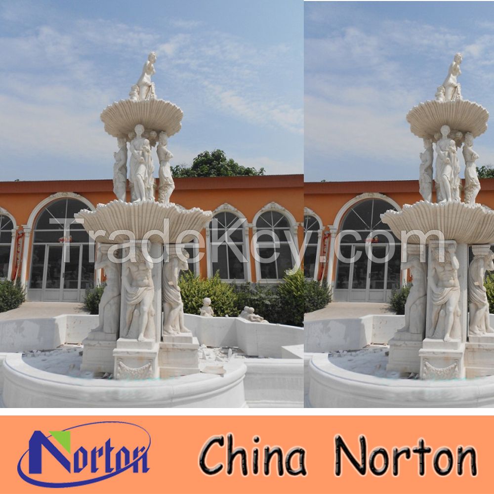 large outdoor stone garden fountain