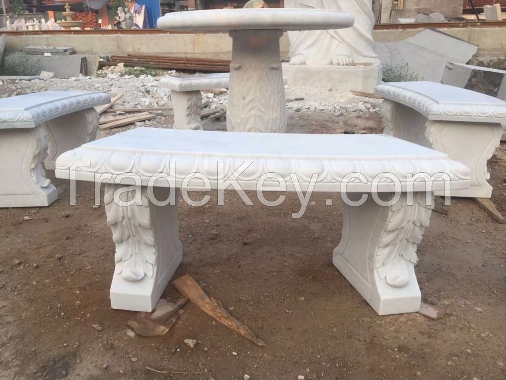 hand carved garden decorative stone bench