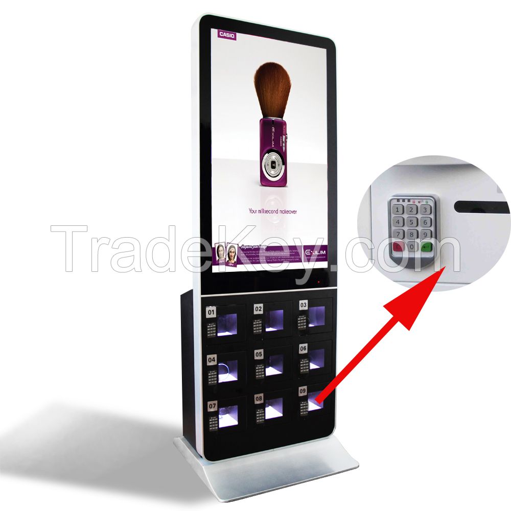 42 inch advertising screen display phone charging kiosk/station with wifi function