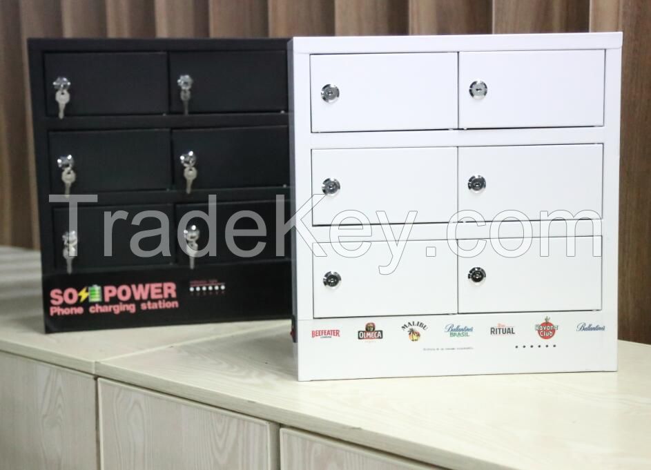 6-bay phone charging cabinet and phone charger locker