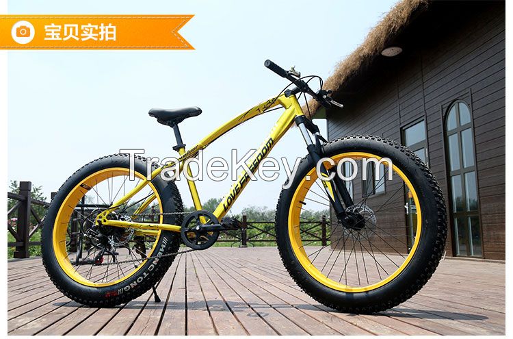 new 21 speed 26inch 4.0 fat tire wheel road bicycle mtb mountain sand snow bike