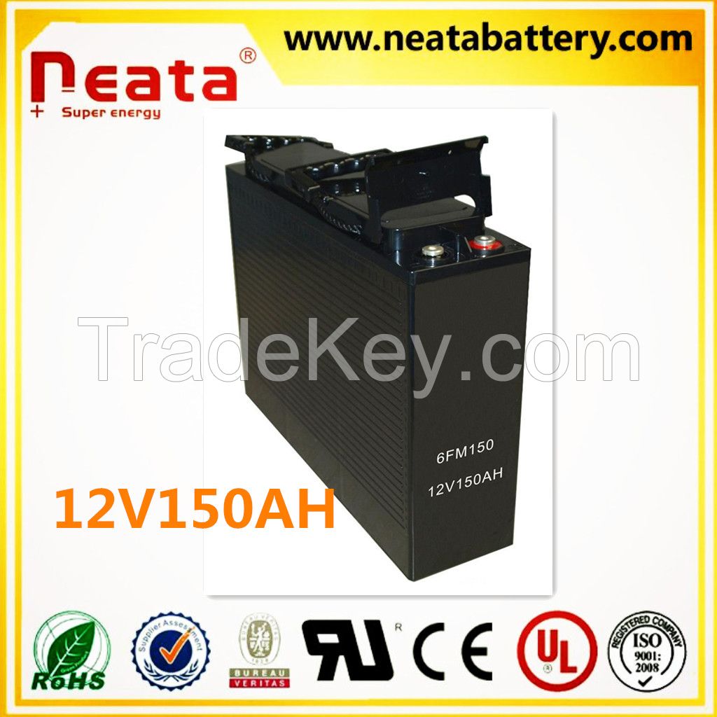 12v150ah PV rechargeable front terminal gel battery for solar system