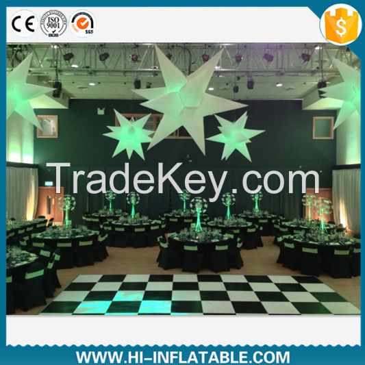 Hot sale led lighted inflatable star balloon for wedding decoration