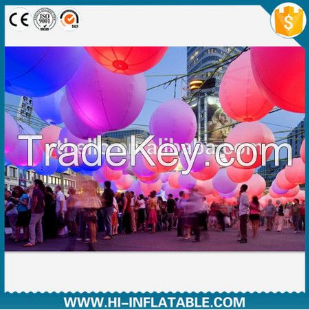 Colorful led light air blown ball inflatable for festival decoration