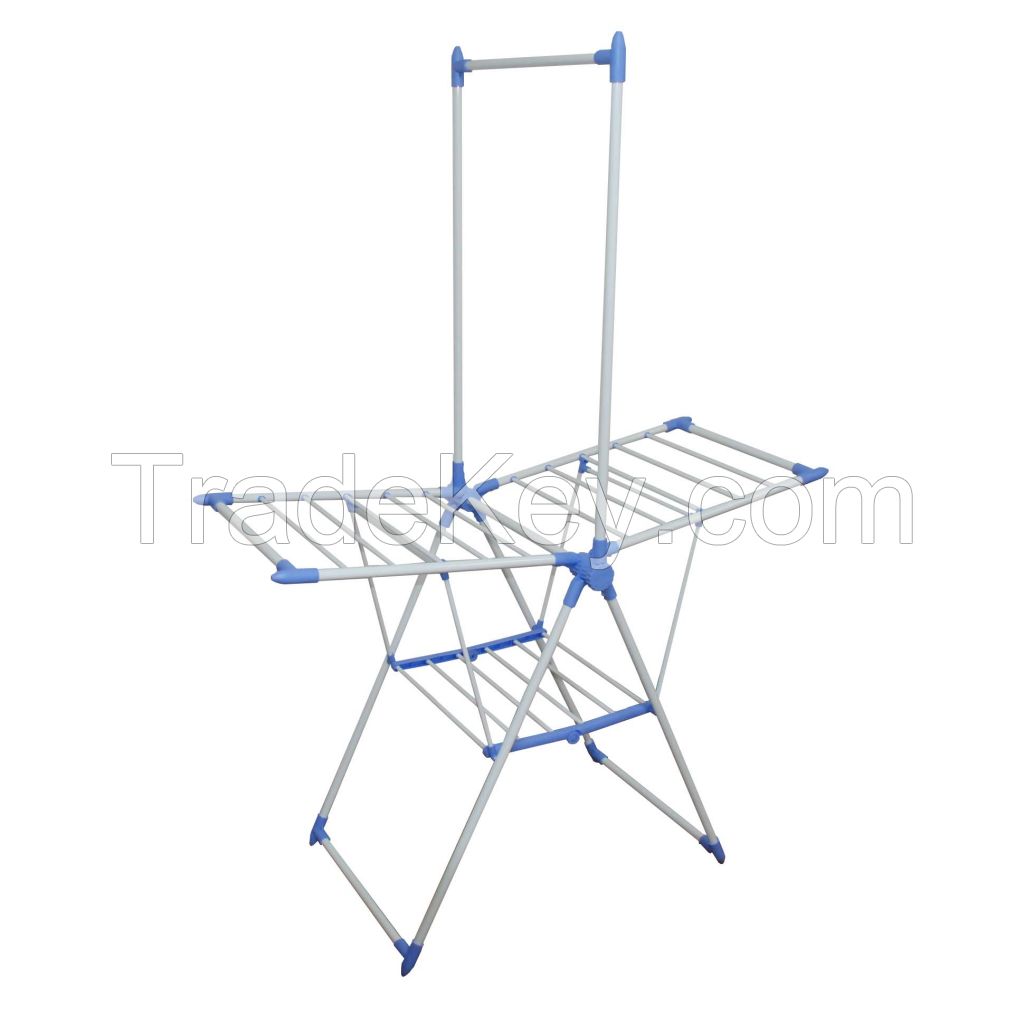 Floor Standing Foldable Metal Cloth Rack Laundry Hanger