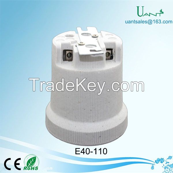Ce High Quality LED Parts E40 Ceramic Porcelain Lamp Base with Bracket
