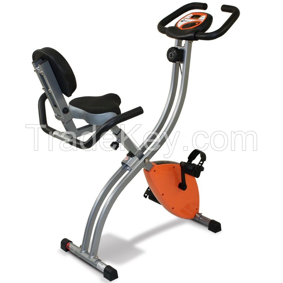 Magnetic exercise bike with backrest