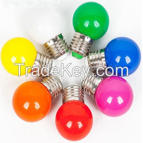 Factory price E27 G45 RGB 220V 1W Color LED Bulb