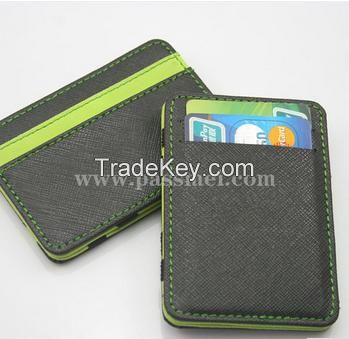 genuine cowhide leather wallet,hot selling wallet two fold magic wallet , wallet as seen on tv 