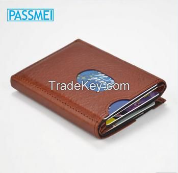 high quality genuine leather custom card holder