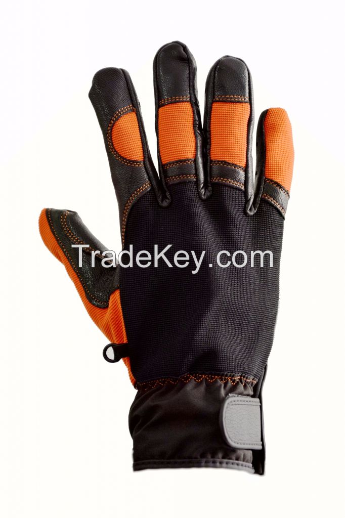 Goat Leather Anti-Slip Mechanic Glove Safety Glove Work Glove