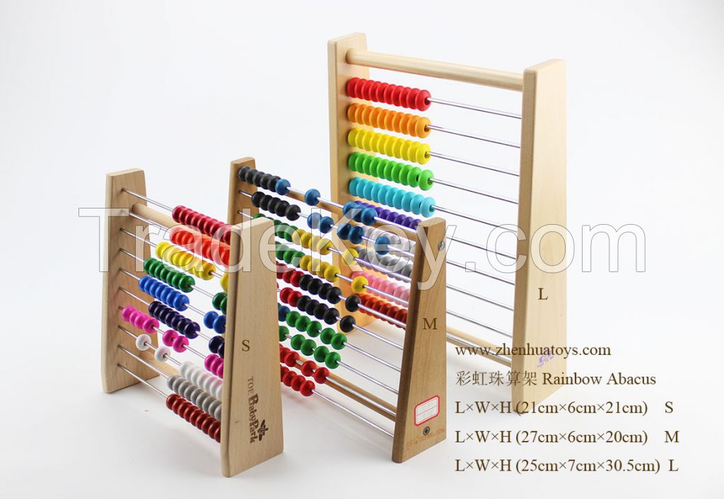 Wooden Abacus Educational Toy For Kids, Beads Color: Yellow, Green, Orange, Blue, Shocking Pink