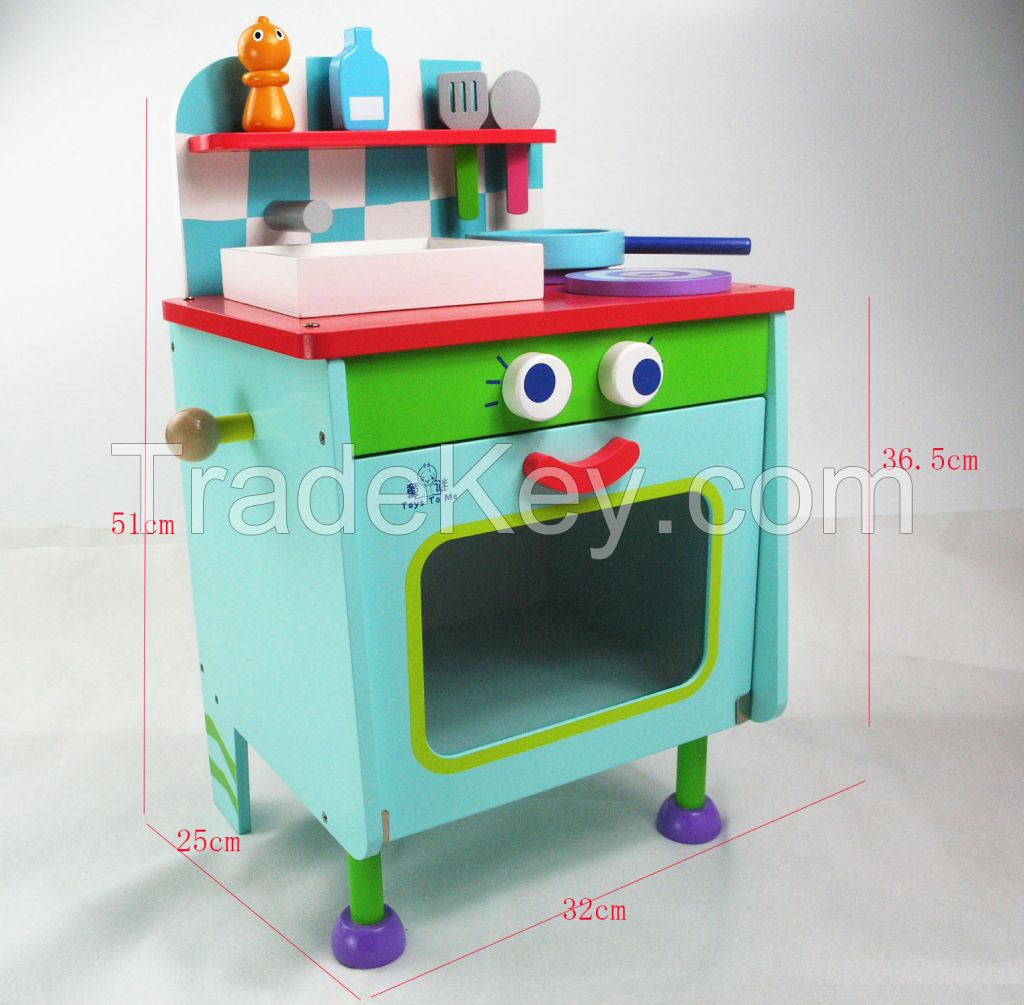 Wood Kitchen Toy Kids Cooking Pretend Play Set Toddler Wooden Playset New