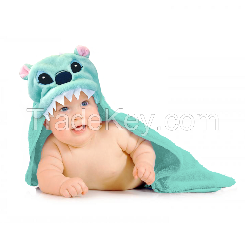 Organic Bamboo Fiber Animal Hooded bath towel