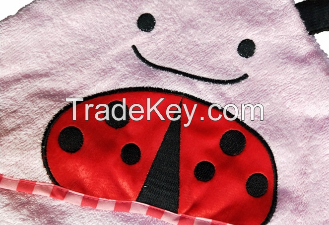 Ladybird 100% cotton terry hooded baby towel for infant