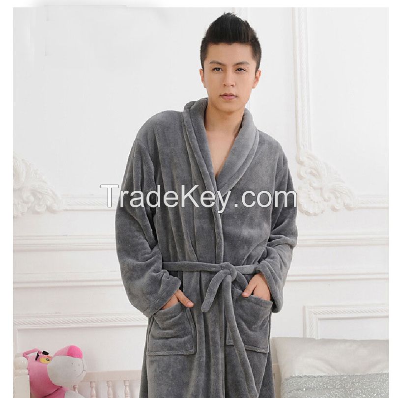 100% polyester Microfiber Bathrobes Housecoats for Mens and Ladies in stocks