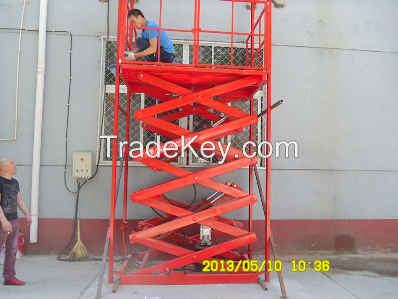 Stationary Goods Cargo Freight Elevator Scissor Lift