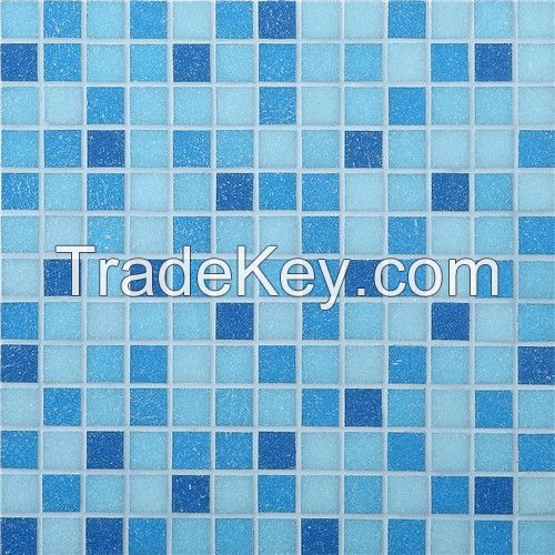 blue glass mosaic for swimming pool