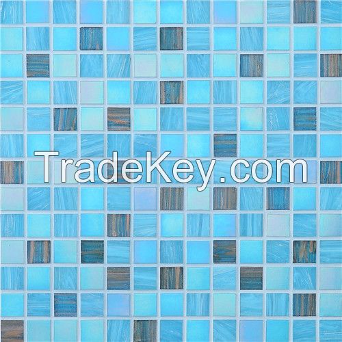 blue glass mosaic for swimming pool