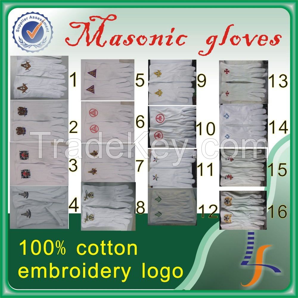 masonic white cotton glovers wholesale