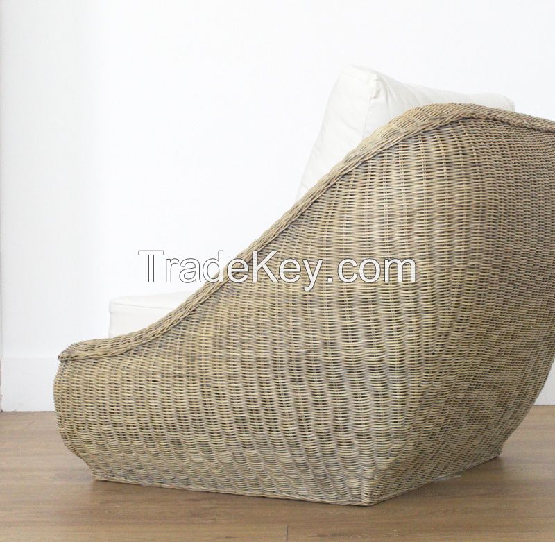 Natural rattan armchair, model MRW-POL-09